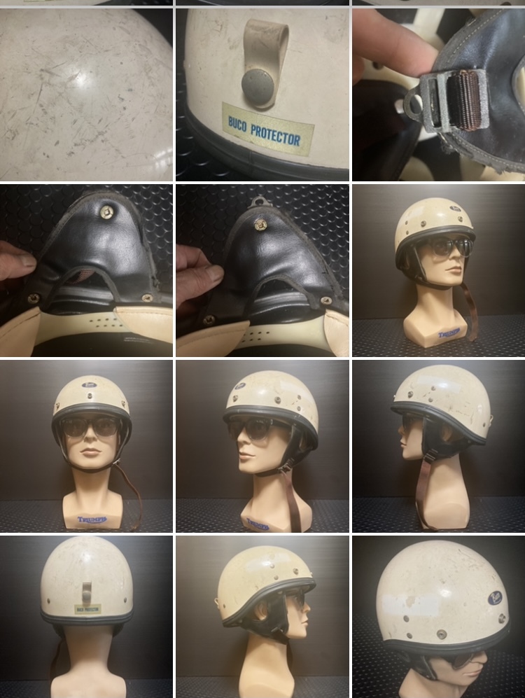 SM shell 1960 period BUCObkohelmet helmet vintage half 60s protector protector that time thing USA made rare rare original white pen genuine article Vintage 