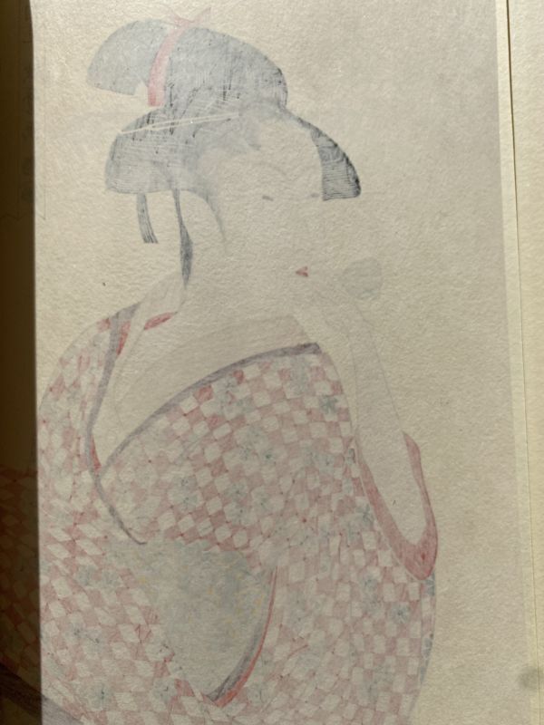 ⑥喜多川歌麿『婦人相学十躰 玩具を口にする娘』浮世絵美人名画撰 アダチ版画 浮世絵版画資料保存会 英文和文解説付き 白雲母摺 大判錦絵_画像7