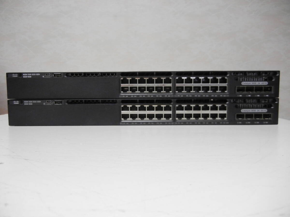 《》【中古】2台SET Cisco WS-C3650-24TS-E Catalyst 3650シリーズ ipservicesライセンス 初期化の画像1