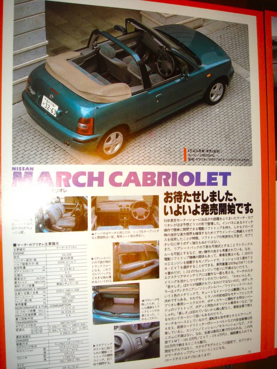 当時物 ホンダ シビック 記事 検:広告 ポスター スプーン EK9 dc2 civic honda vtec jdm タイプR type-r eg6 fk7 B16B SPOON no.3161_裏面マーチカブリオレ