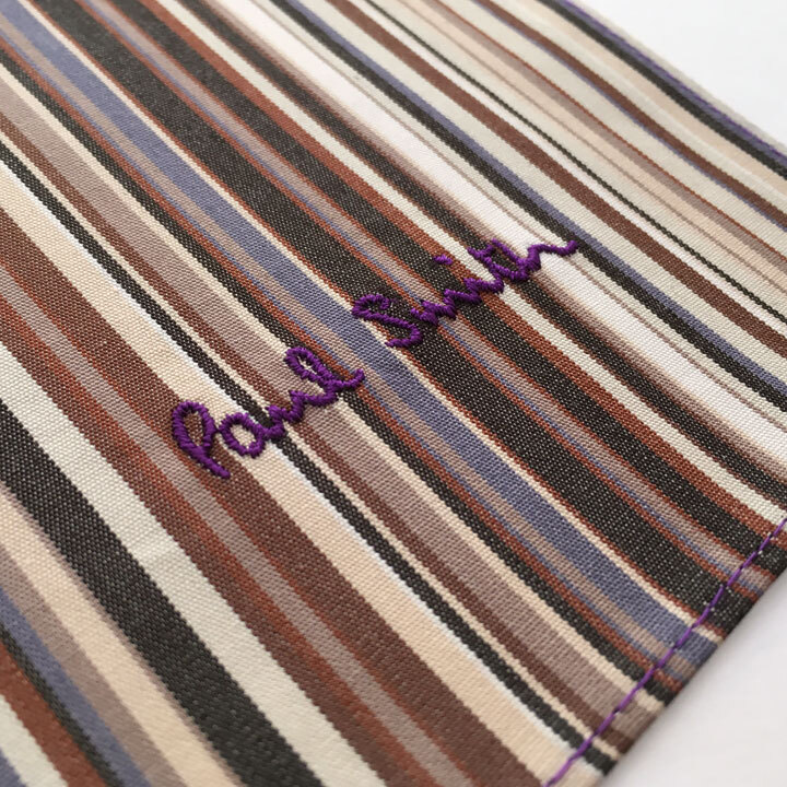 ポールスミス / Paul Smith ハンカチ 茶系マルチストライプ柄 ポールスミス / Paul Smith ハンカチ 茶系マルチストライプ柄