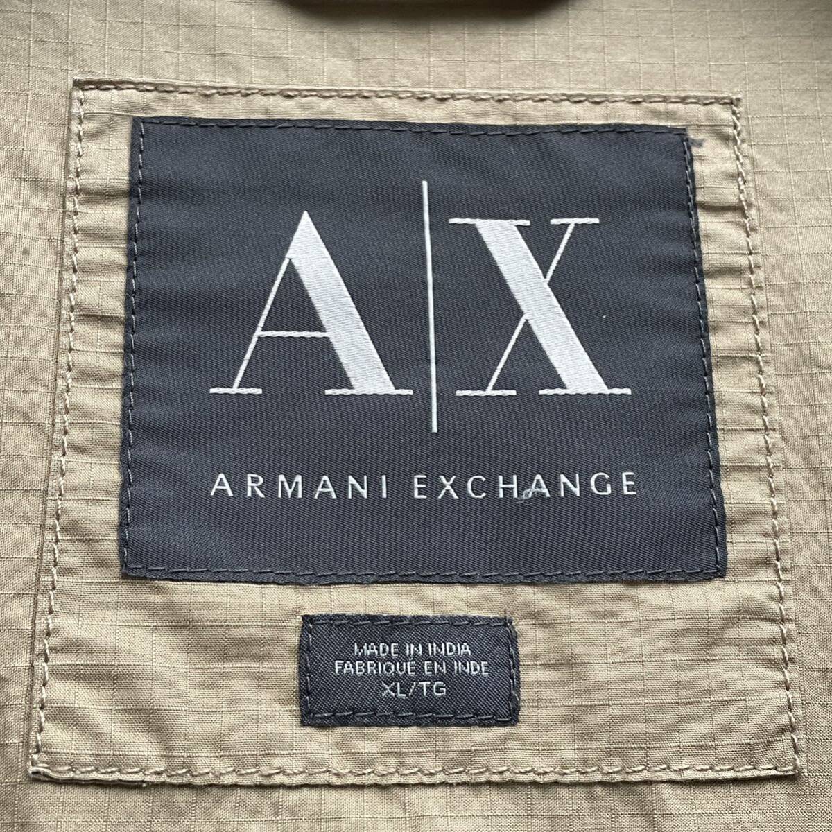 美品■アルマーニ エクスチェンジ XL 大きいサイズ リップストップ ミリタリーユーティリティ シャツジャケット ベージュ ARMANI EXCHANGE_画像8