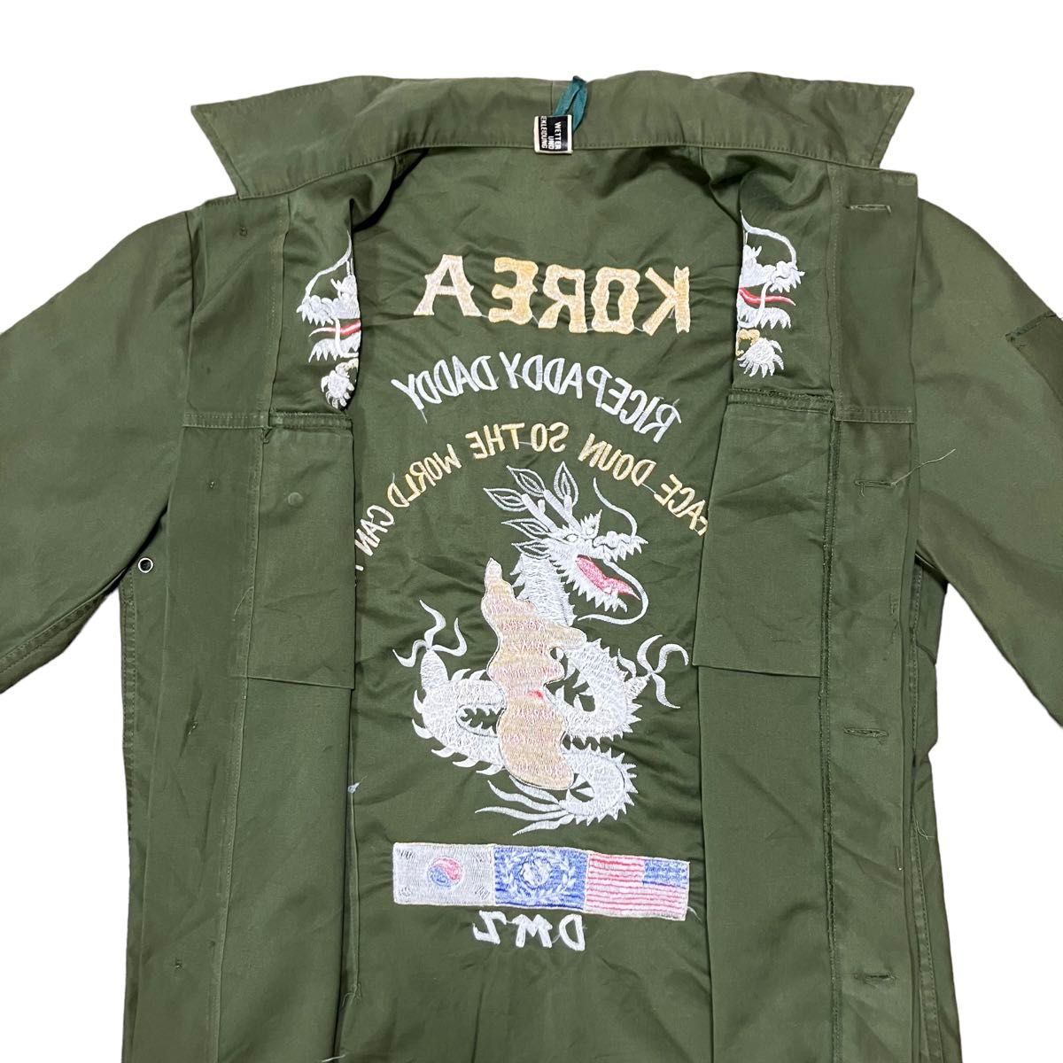 スーベニアジャケット シャツ ドラゴン 龍 ミリタリー ベトジャン 刺繍
