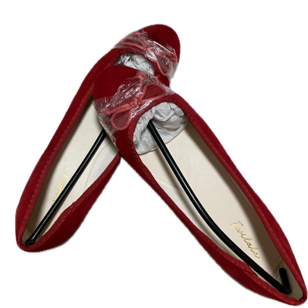バレエシューズ 靴 レディース(赤)24〜24.5cm
