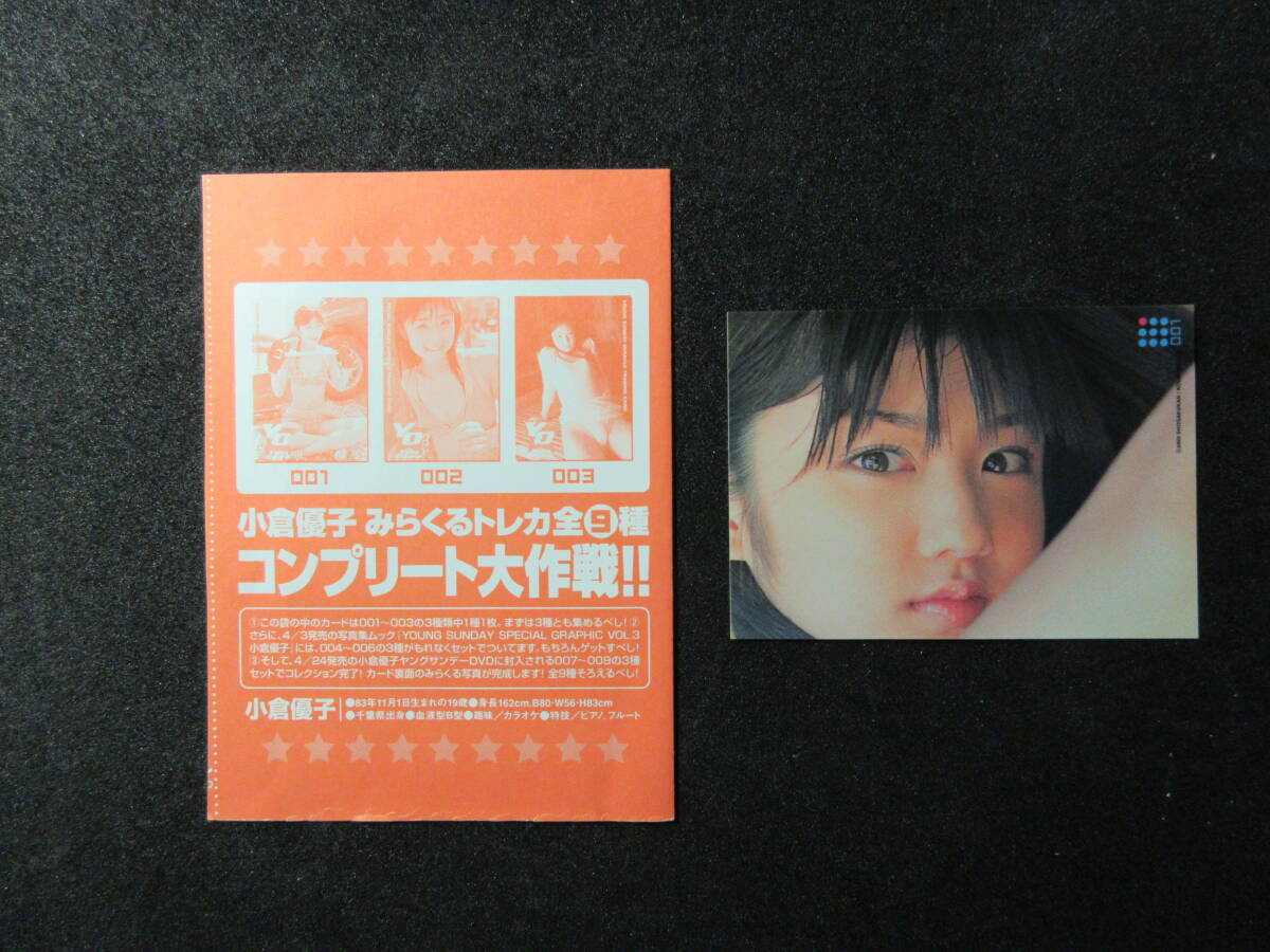 小倉優子　トレーディングカード　・週刊ヤングサンデー付録　2003年　1枚_画像2