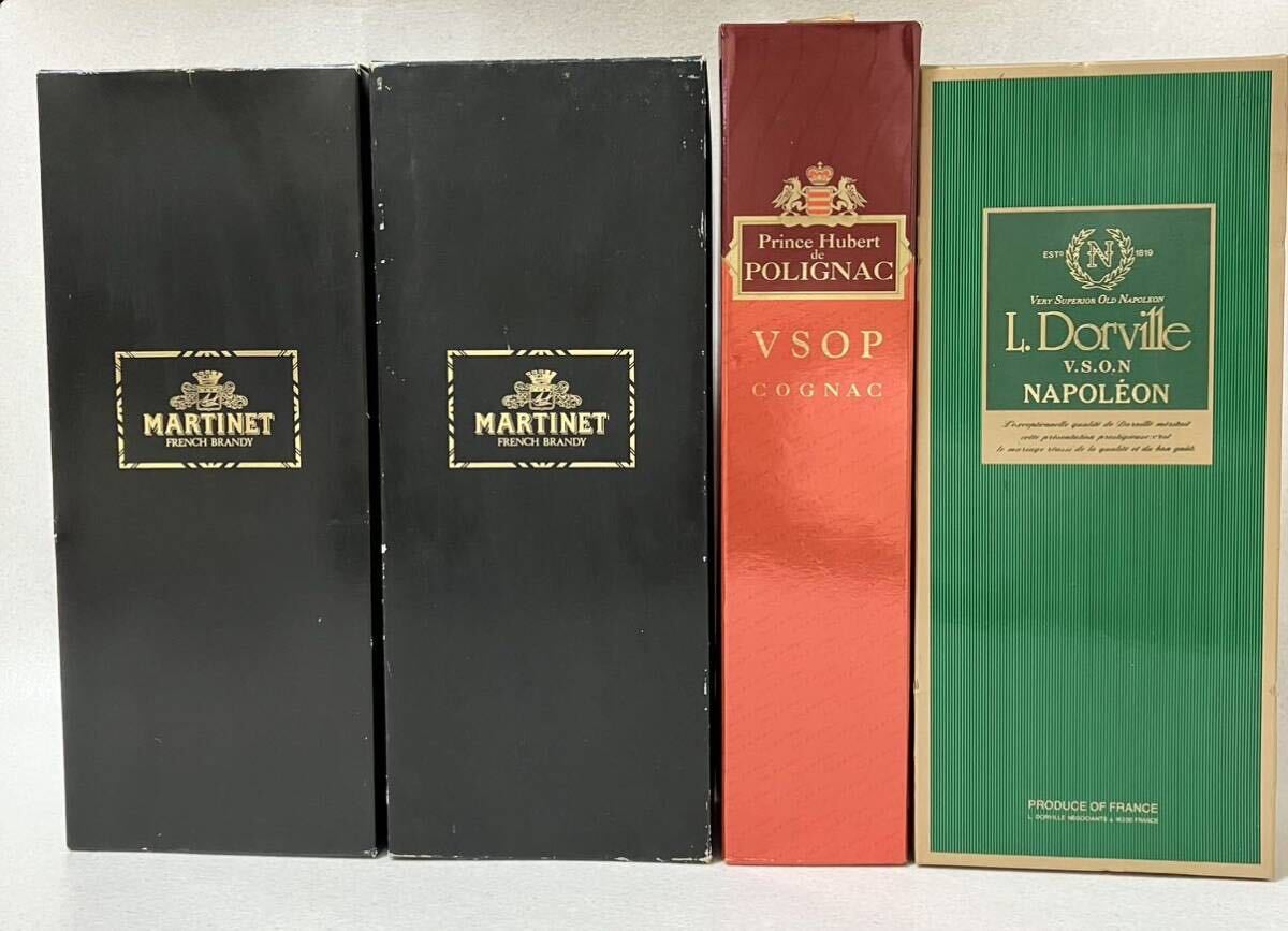 【4本まとめて】MARTINET NAPOLEON ×2本/Prince Hubert de POLIGNAC VSOP/L.Dorville VSON Napoleon1819 /ブランデー _画像1