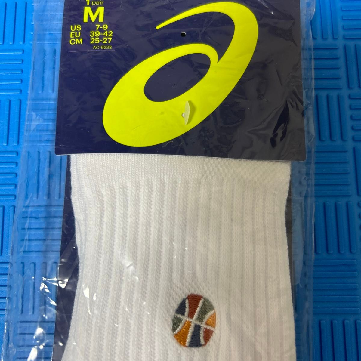 白Mサイズ新品  ホワイト  ballaholic ソックス　asics socks バスケットボール　basketball 靴下