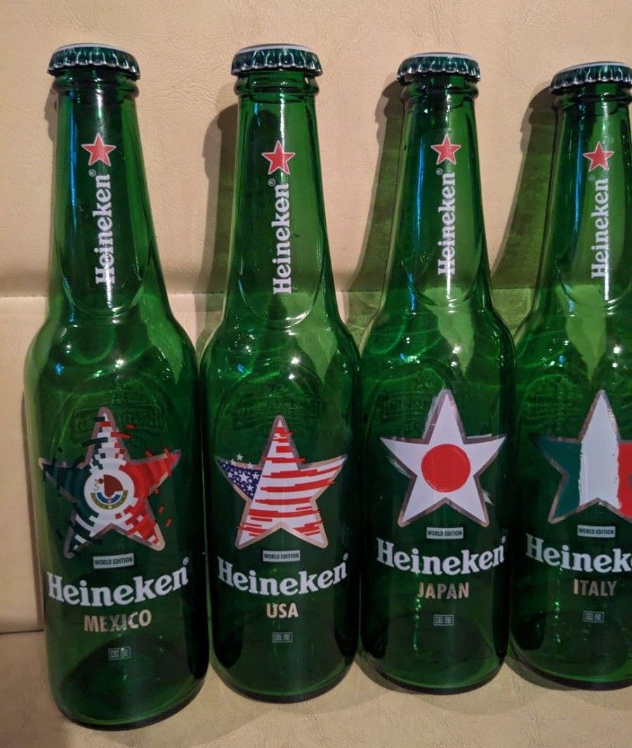 ★ ビール ハイネケン ワールドデザインボトル 空瓶 ⑤セット ★ Heineken インテリアに 限定ボトル