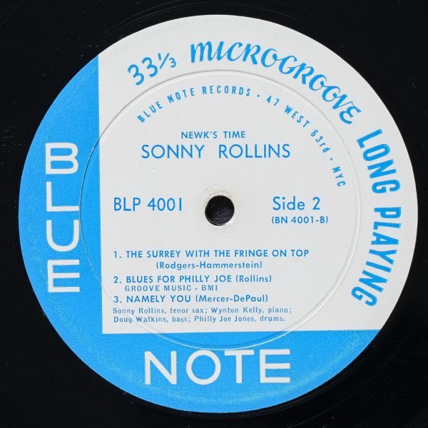 【米オリジナル】SONNY ROLLINS 両溝 47W63rdラベル MONO盤 RVG刻印 耳 NEWK'S TIME ソニーロリンズ BLUE NOTE 完オリ_画像5