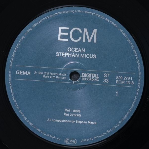 【独オリジナル】STEPHAN MICUS 美品 W.GERMANY盤 OCEAN ステファンミクス ECM / EXPERIMENTAL JAZZ_画像5