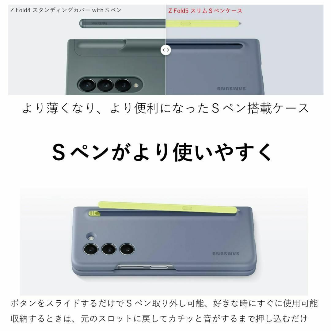 Galaxy Z Fold5 ケース 純正 スリムＳペンケース アイシーブルー_画像4