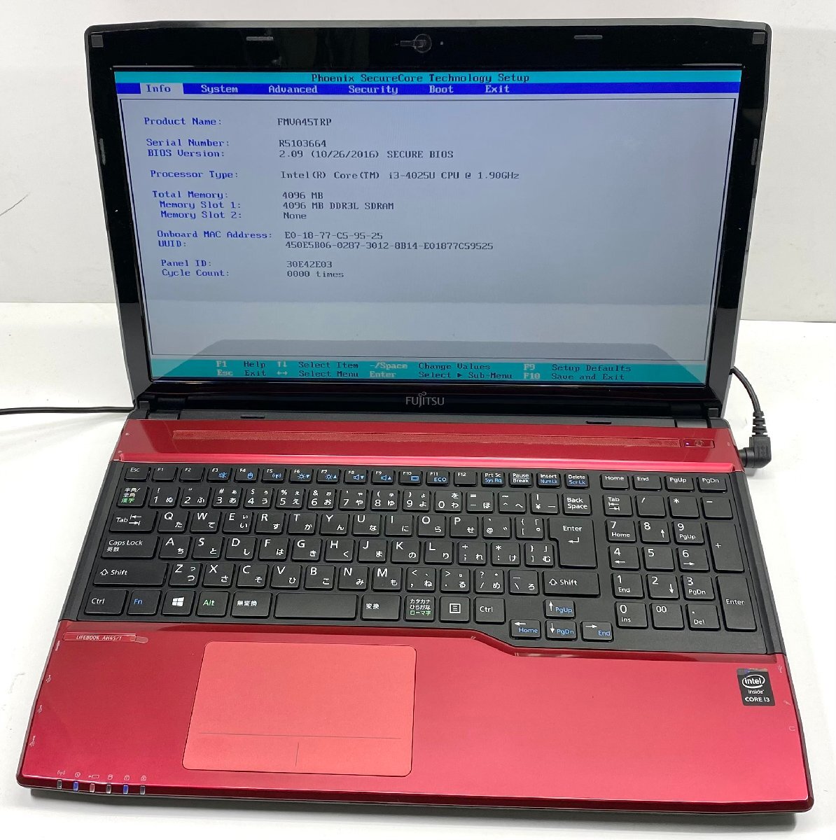 NT: 富士通 AH45/T CORE i3-4025U 1.90GH /メモリ：4GB/HD：1000GB/ 無線/ブルーレイ/ノートパソコン_画像1