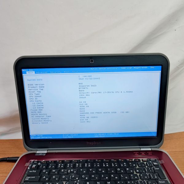 ノートパソコン DELL Inspiron 14z - 5423 Core i7-3517U 1.9GHz 　BIOS確認済みジャンク_画像4