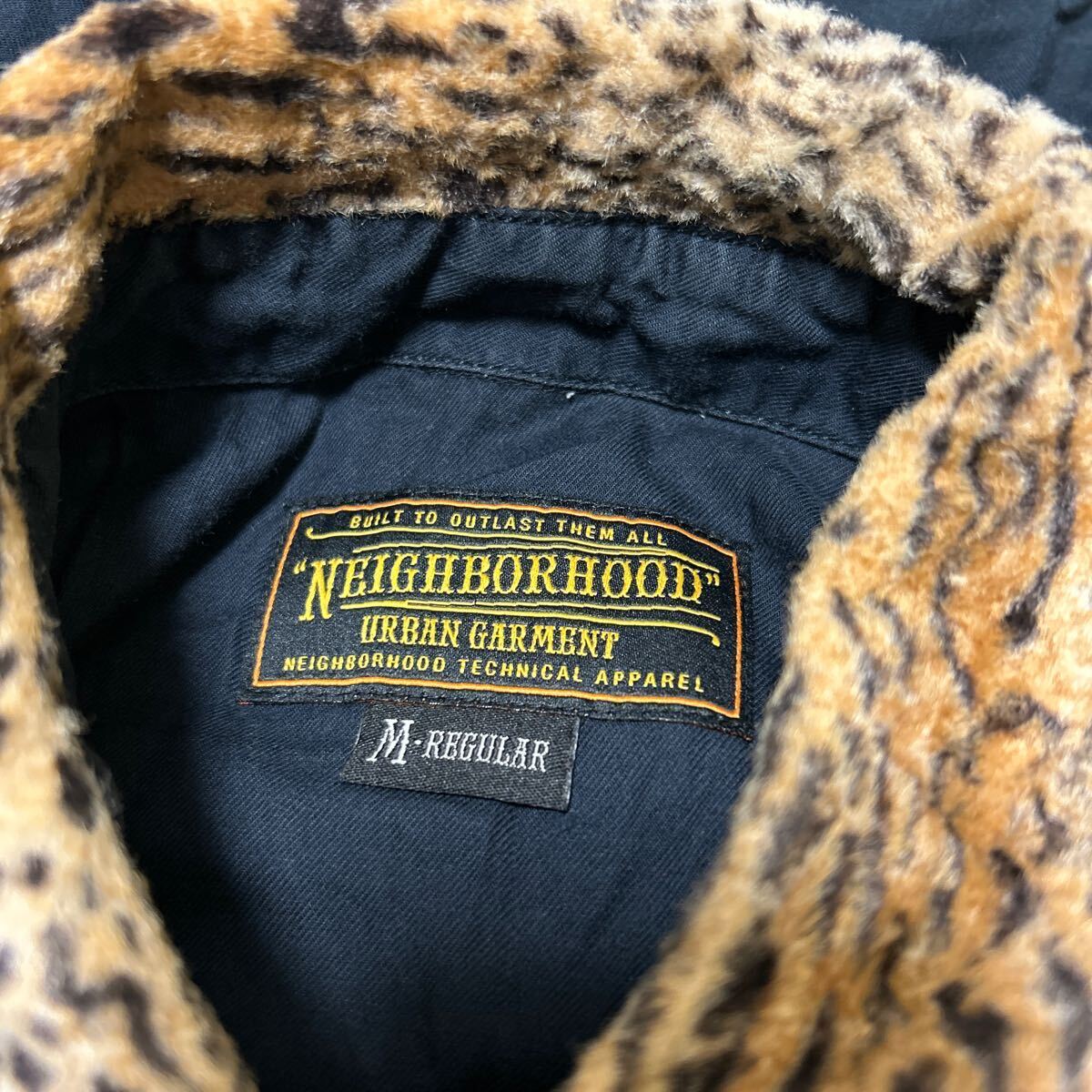 ネイバーフッド 半袖シャツ Mサイズ neighborhood ボーリングシャツ ロック ヒョウ柄 シルク混 刺繍