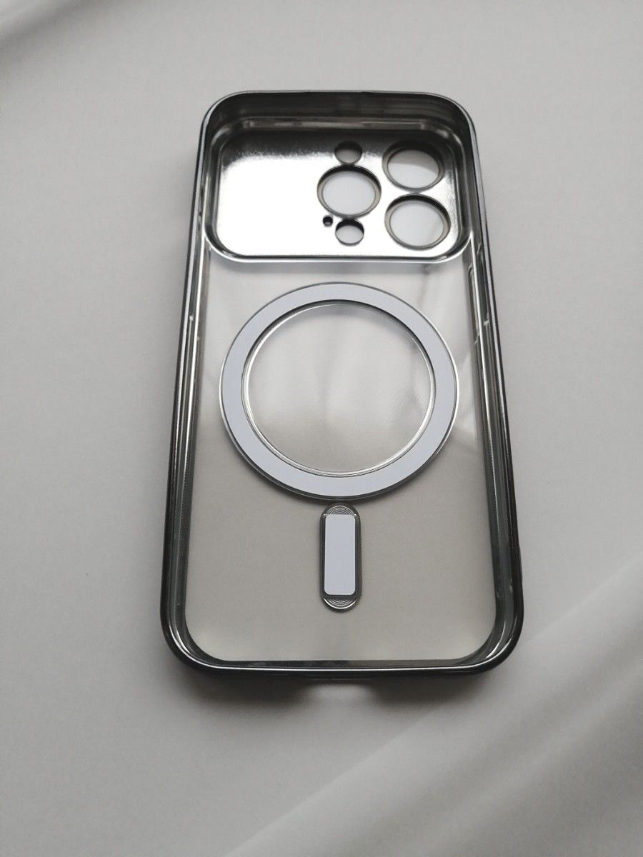 iPhone15Pro 用ケース MagSafe対応 カメラレンズ保護大型ビューウィンドウ ブラック