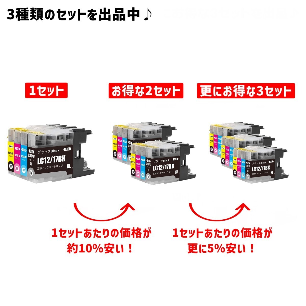 お得な 2セット LC12-4PK (4色パック) 互換品 互換インク インクカートリッジ ブラザー brother プリビオ PRIVIO 複合機 FAX コピー 01