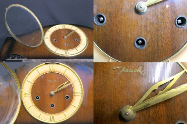 O1198【ドイツ製 Jauch ゼンマイ式置時計】手巻 機械式 ウエストミンスターの鐘他音色 可動品 /140の画像5