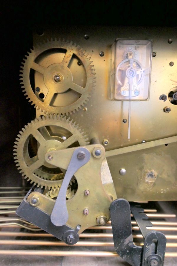 O1198【ドイツ製 Jauch ゼンマイ式置時計】手巻 機械式 ウエストミンスターの鐘他音色 可動品 /140の画像7