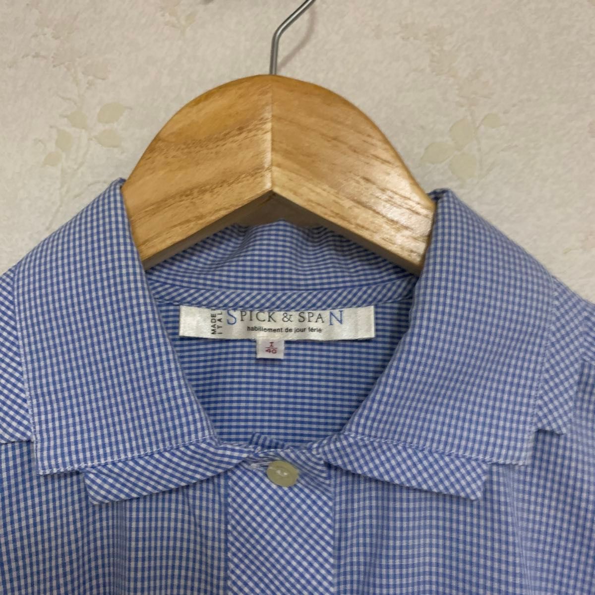 【SPIC&SPAN】 スピックアンドスパン、イタリア製、長袖シャツ.ブラウス.40サイズ チェックシャツ コットン長袖シャツ