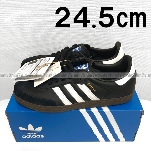 新品タグ付き・未使用【adidas アディダス】SAMBA OG サンバ OG BLK/WHT/GUM　サンバOG　ブラック黒　24.5㎝　ローカットスニーカー_画像1