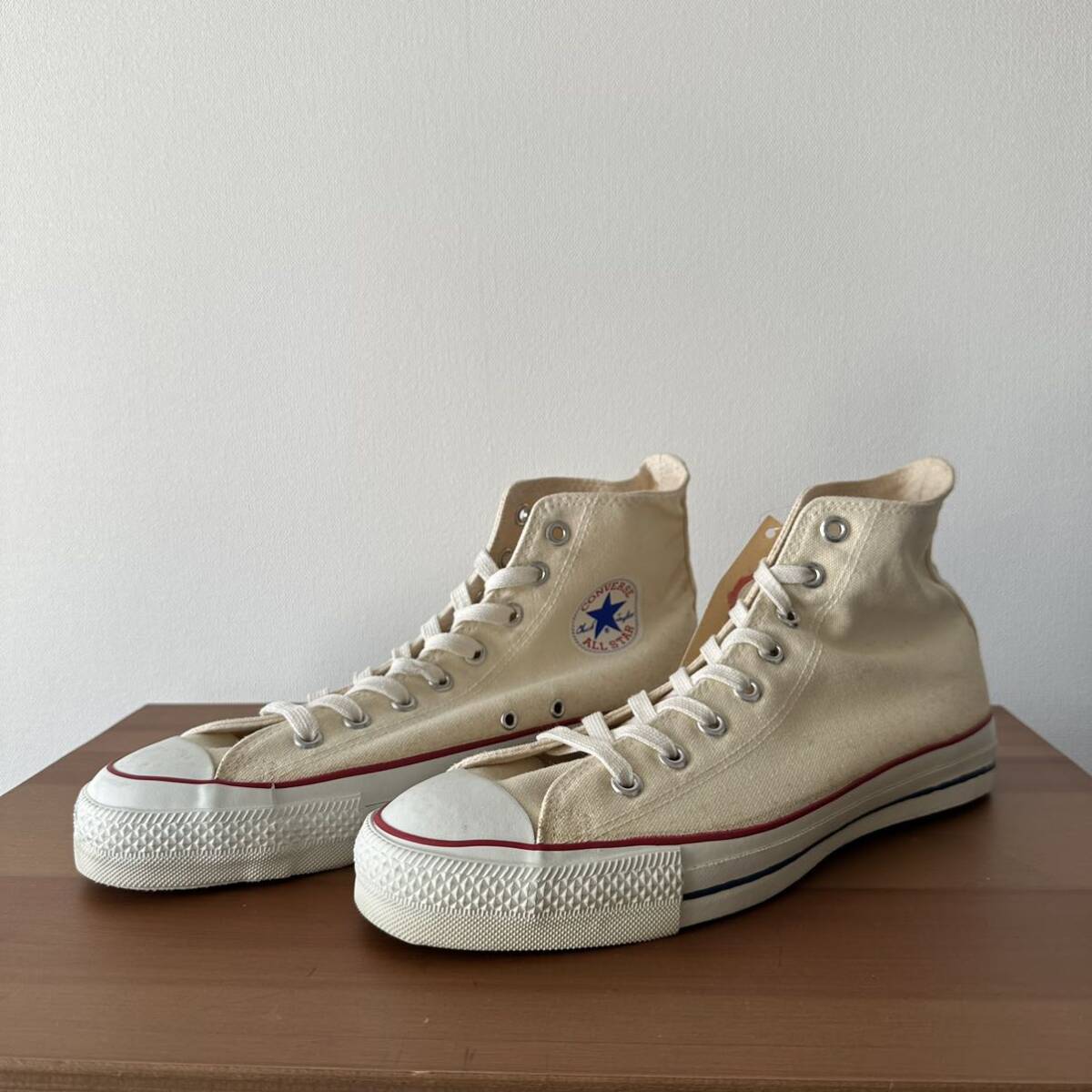  【DEAD STOCK】90s converse all star Hi USAコンバース オールスター ホワイト アメリカ製 デッドストック vintage old ビンテージ 白 _画像1