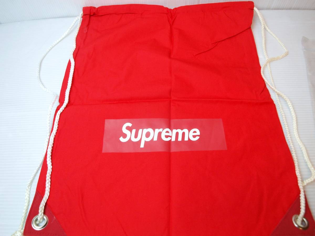 Supreme シュプリーム Drawstring Bag Red ドローストリング バッグ 巾着リュック レッド 赤 Box logo ボックスロゴ 新品未使用品 レア！_画像3