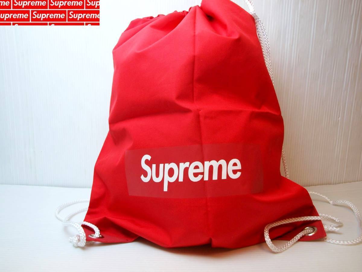 Supreme シュプリーム Drawstring Bag Red ドローストリング バッグ 巾着リュック レッド 赤 Box logo ボックスロゴ 新品未使用品 レア！_画像1