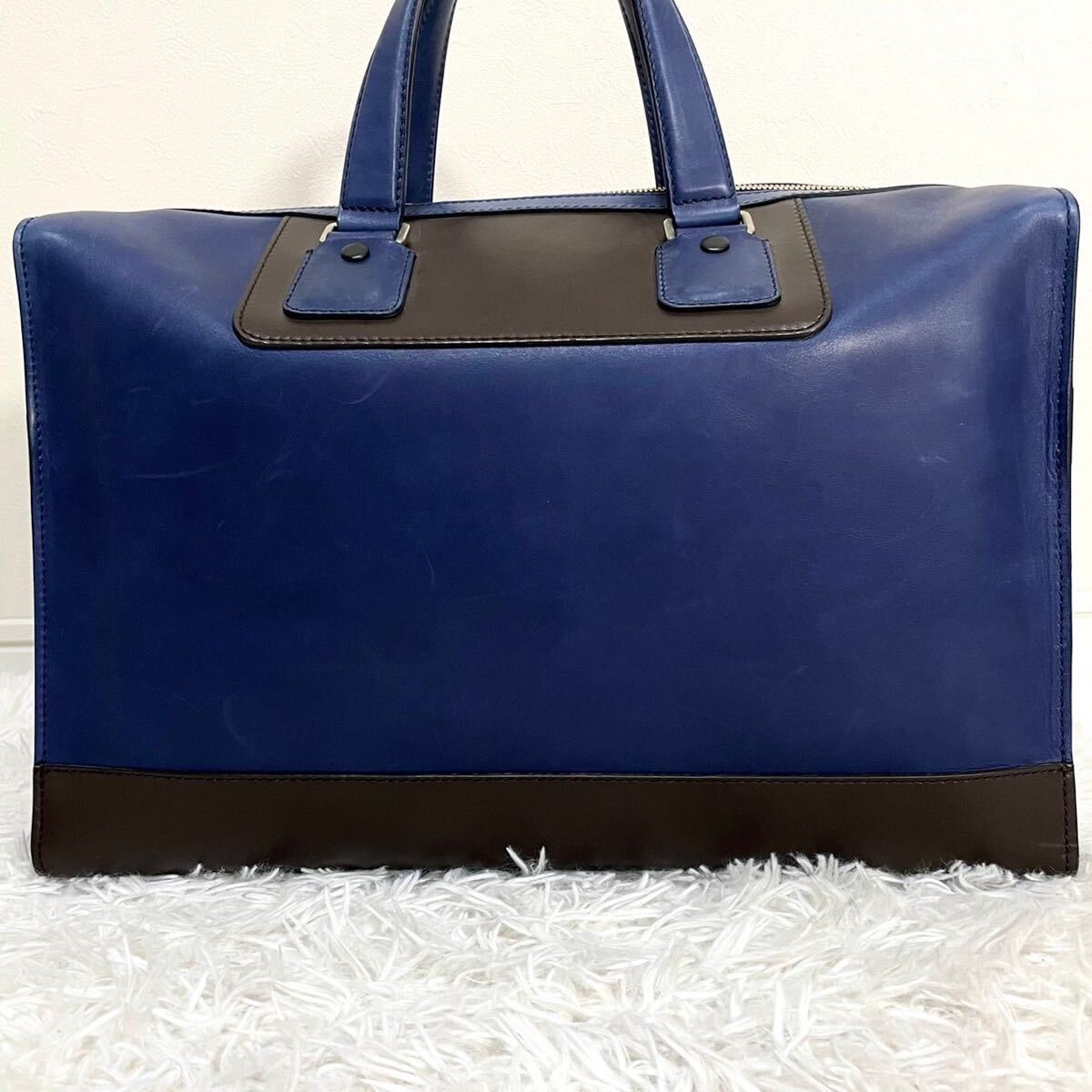  редкий дизайн превосходный товар Bally BALLY мужской бизнес сумка "Boston bag" 2way плечо наклонный .. большая вместимость все кожа темно-синий путешествие портфель 
