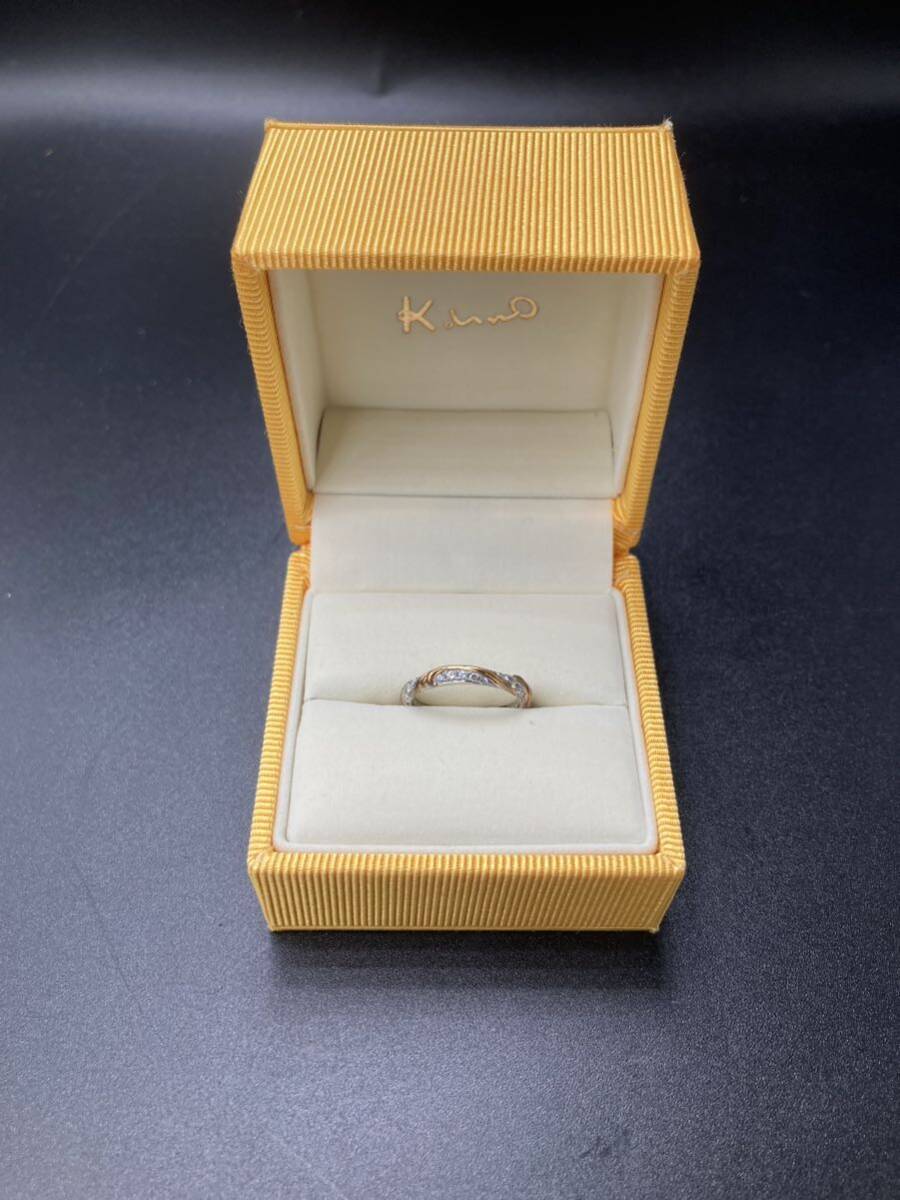 K.uno ケイノウ リング 指輪 アクセサリー ダイヤモンド プラチナ K18 pt950 0.178ct 約3.2gの画像6