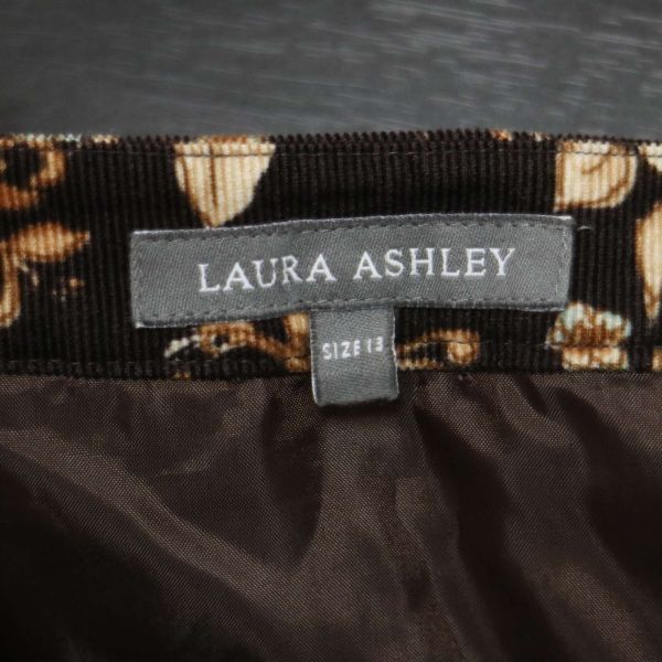 LAURA ASHLEY ローラアシュレイ 秋冬 【花柄 フラワー 総柄】 コーデュロイ★ ノースリーブ ワンピース Sz.13　レディース　E4T00340_2#E_画像5