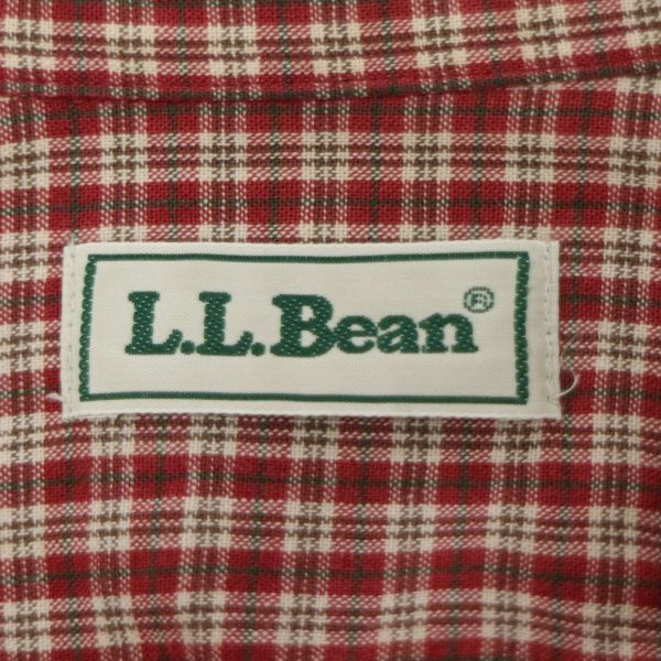 L.L.Bean エルエルビーン 通年 長袖 チェック★ ワーク シャツ Sz.S　メンズ アウトドア 赤　E4T00396_2#C_画像5