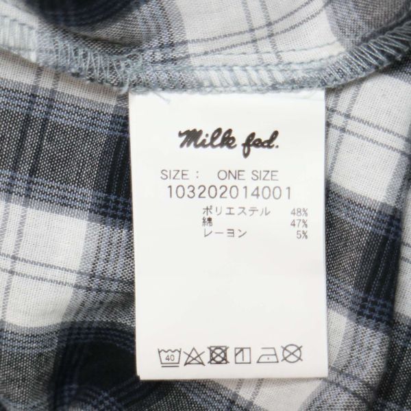 MILKFED ミルクフェド 通年 長袖 チェック★ ゆったり♪ オーバーサイズ シャツ ブラウス Sz.ONE SIZE　レディース　E4T00389_2#C_画像6