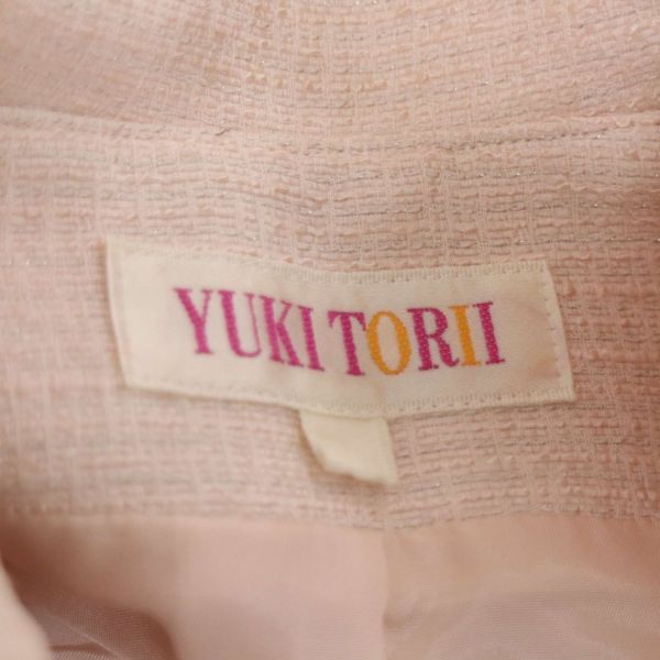 YUKI TORII ユキトリイ 春夏 ラメ ツイード セットアップ スカート スーツ Sz.42　レディース 入園式 入学式 ピンク 大きい　E4T00481_3#A_画像9