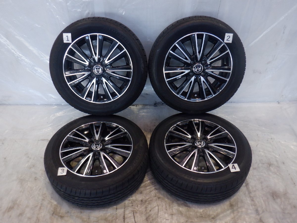 ☆バリ山☆ 4H 100 5.5J +50 15インチ 社外品 weds ウェッズ RiZLEY ライツレー アルミホイール タイヤ 185/60R15 BRIDGESTONE 4本_画像1