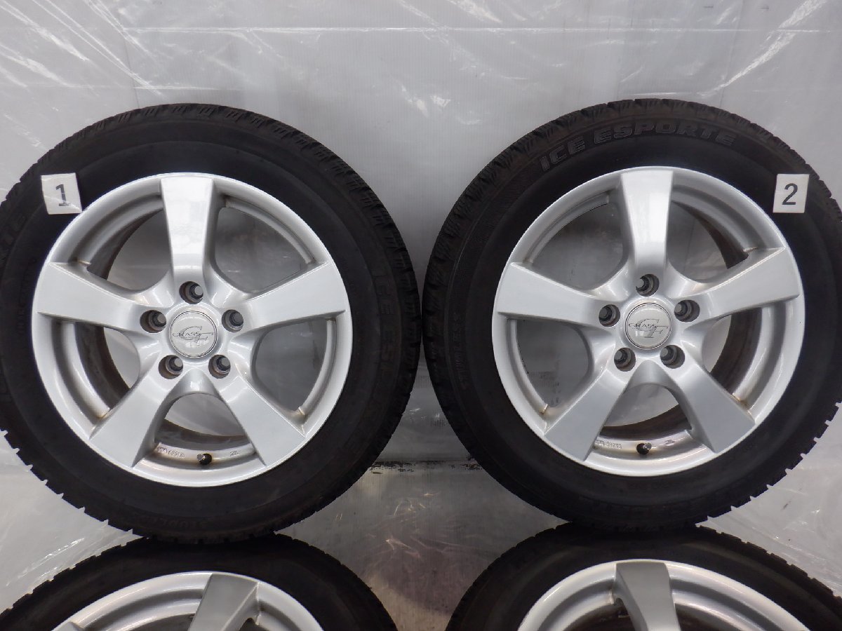 ☆バリ山☆ 5H 114.3 6.5JJ +53 16インチ 社外品 GRASS アルミホイール 冬用 スタッドレスタイヤ 205/55R16 ICE ESPORTE 4本_画像4