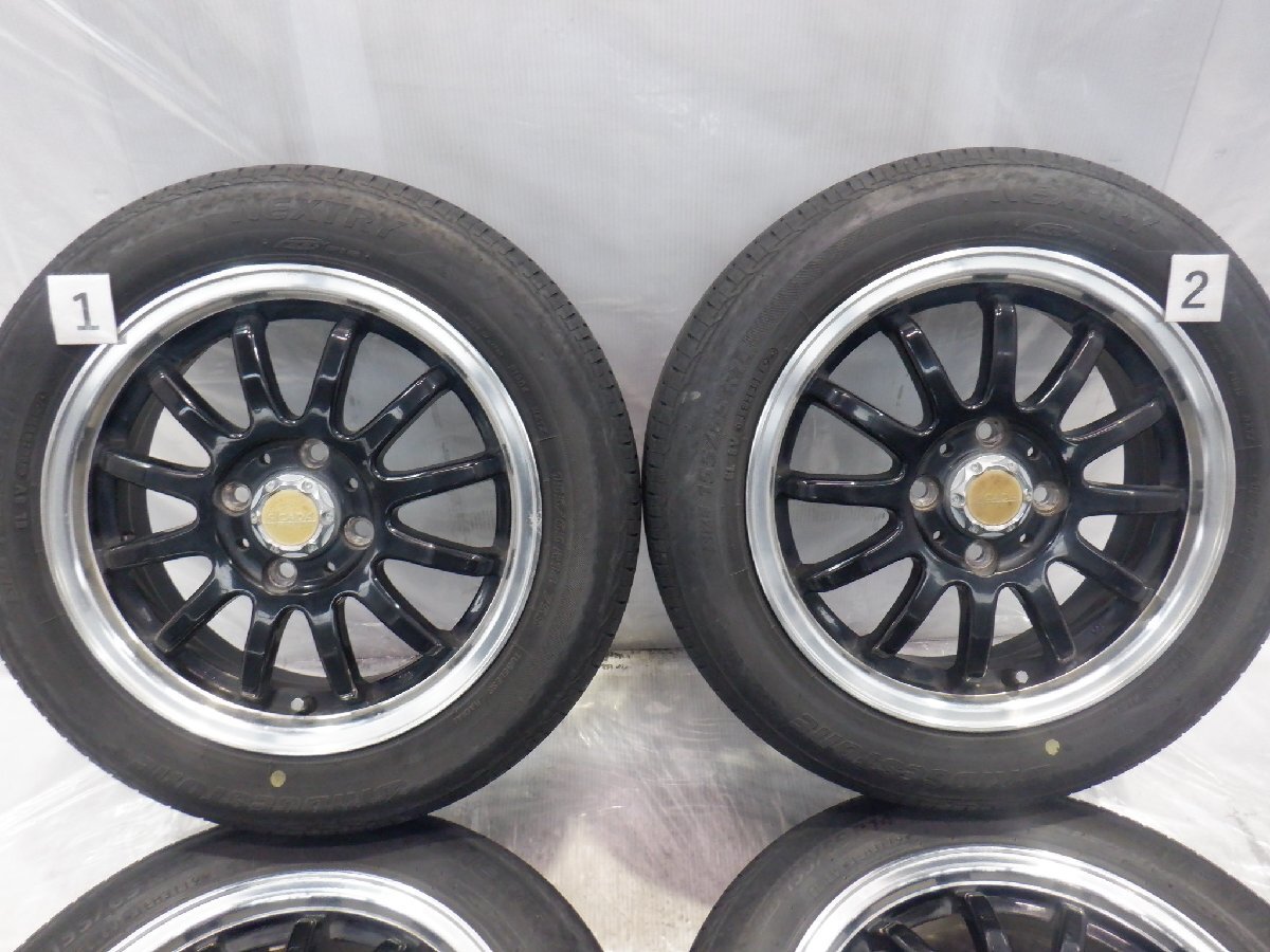 4H 100 5J +45 14インチ 社外品 S/CADA アルミホイール タイヤ 155/65R14 BRIDGESTONE 4本_画像3