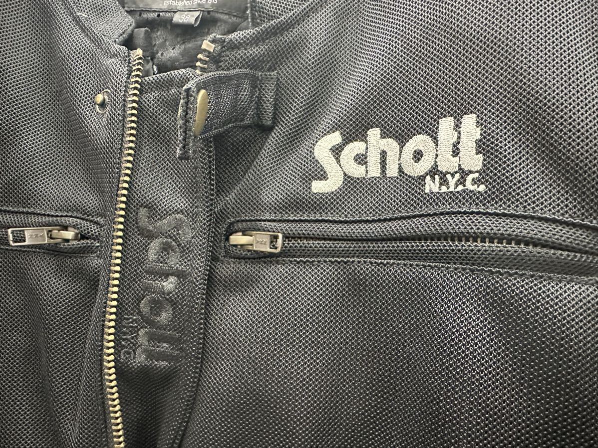 schott ショット ライダースジャケット メッシュ _画像9