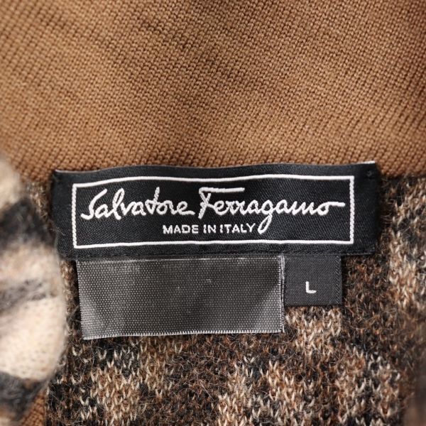 Salvatore Ferragamomoheya. Leopard shaggy knitted tops sweater L Salvatore Ferragamo 2301035