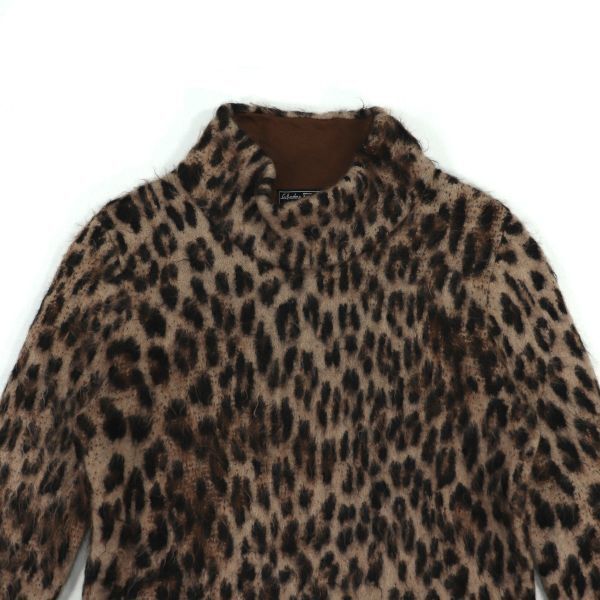 Salvatore Ferragamomoheya. Leopard shaggy knitted tops sweater L Salvatore Ferragamo 2301035