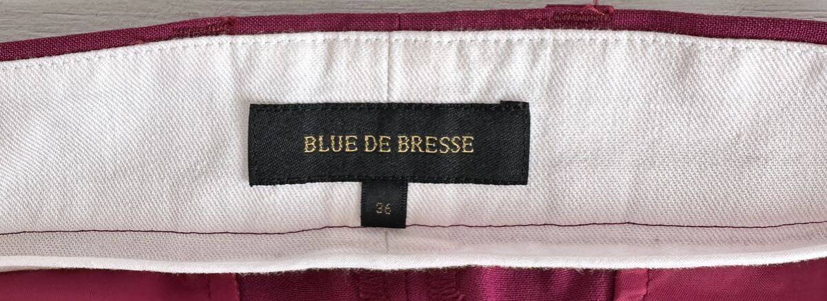 36サイズ BLUE DE BRESSE ブルーデブレス テーパードパンツ きれい色 マゼンダ 赤紫 レディース ストレッチ 日本製_画像8