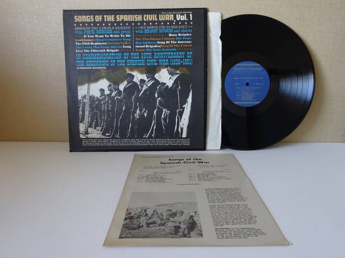 used★US盤★LP / PETE SEEGER ピート・シーガー SONGS OF THE SPANISH CIVIL WAR VOL.1 / ERNST BUSCH【ブックレット/米FOLKWAYS/FH5436】の画像1