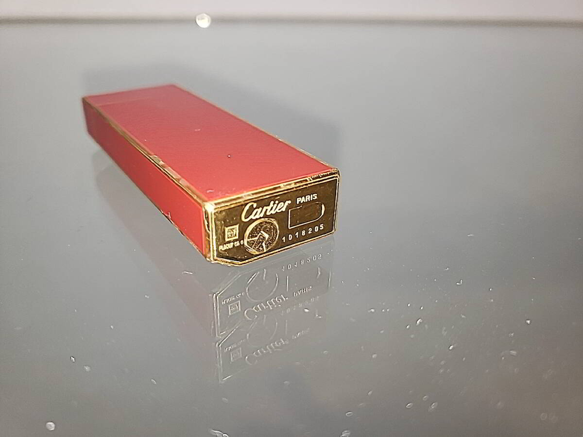 カルティエ　Cartier 　5角形　ガスライター　赤　レッド×ゴールド_画像5