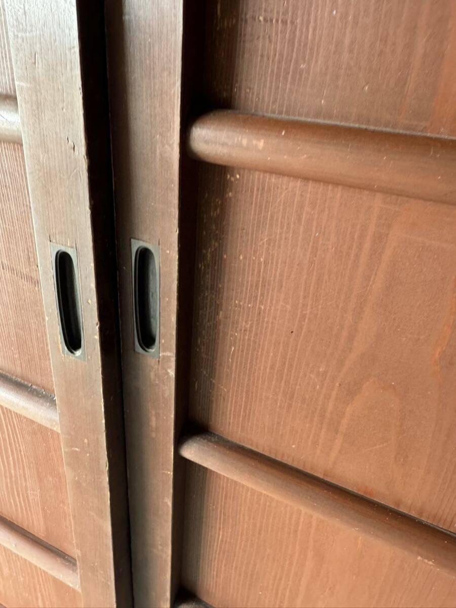 ＧＭ3B③ 2間4枚建 近江ベンガラ塗りの板戸 古民家に 格子戸 時代建具 玄関戸の画像3
