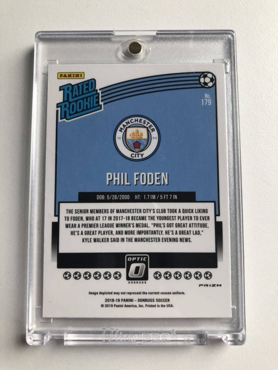 RC holo prizm 2018 Panini Donruss Rated Rookie Phil Foden Manchester City フォーデン ルーキー マンチェスターシティ マグホ付きの画像2