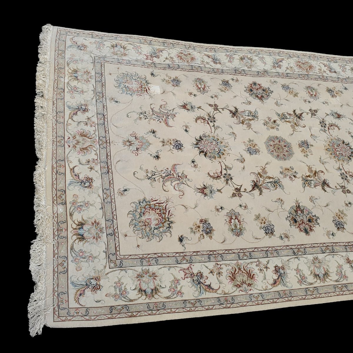 ペルシャ絨毯 イラン絨毯 243cm×166cm 絨毯 ジュータン TABRIZ AFSHAN WOOL IRAN タブリーズの画像5
