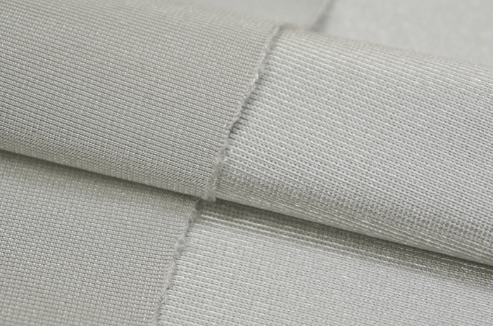 W 長5ｍ SW巾 silverグレイ サテン調ニット N100微凸凹光沢ストレッチの画像3