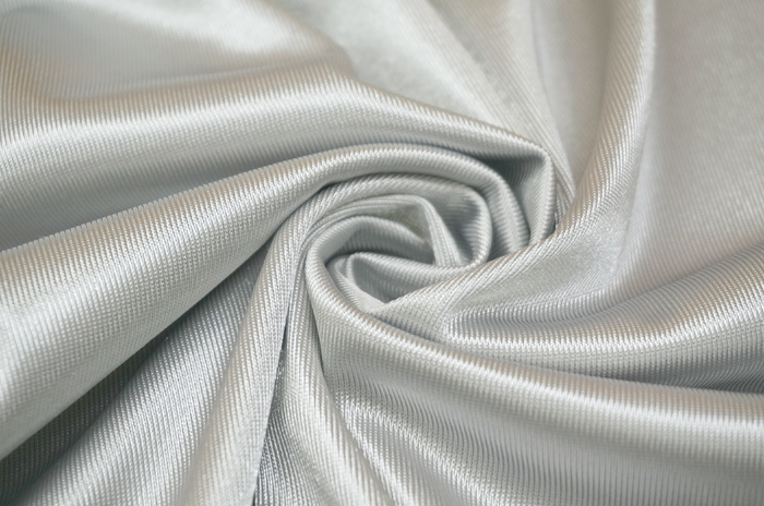 W 長5ｍ SW巾 silverグレイ サテン調ニット N100微凸凹光沢ストレッチの画像4