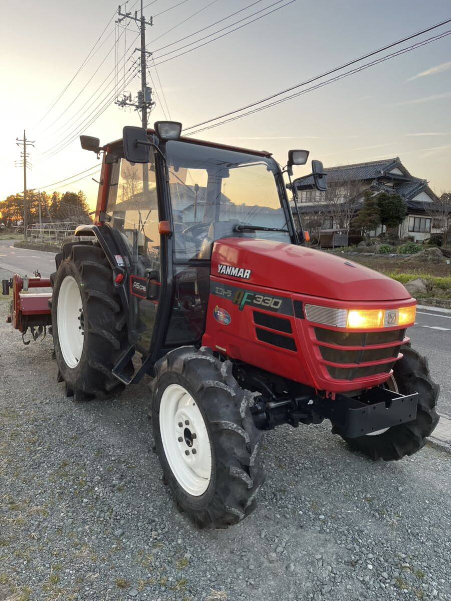 ヤンマー トラクター AF330★33馬力★ ハイスピード ★843時間★エアコンキャビン ★ロータリーRC180AS★パワステ★4WD★新品タイヤ_画像2