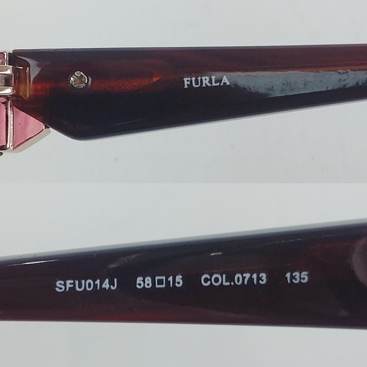 FURLA サングラス SFU014J ブラウン 58□15-135 度無し クロス・ケースあり フルラの画像4