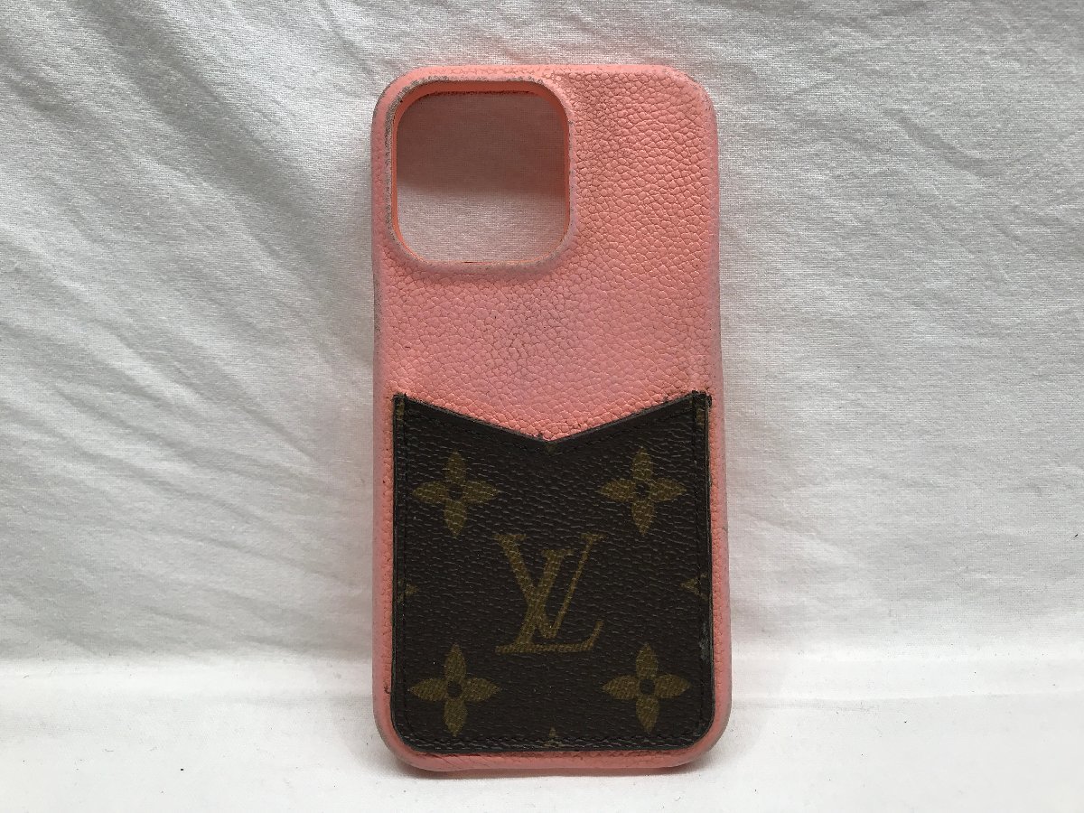 LOUIS VUITTON ルイヴィトン M81343/SN0292 バンパー モノグラム iPhone 13 Pro対応 アイフォンケース ピンク 中古品 現状品の画像1